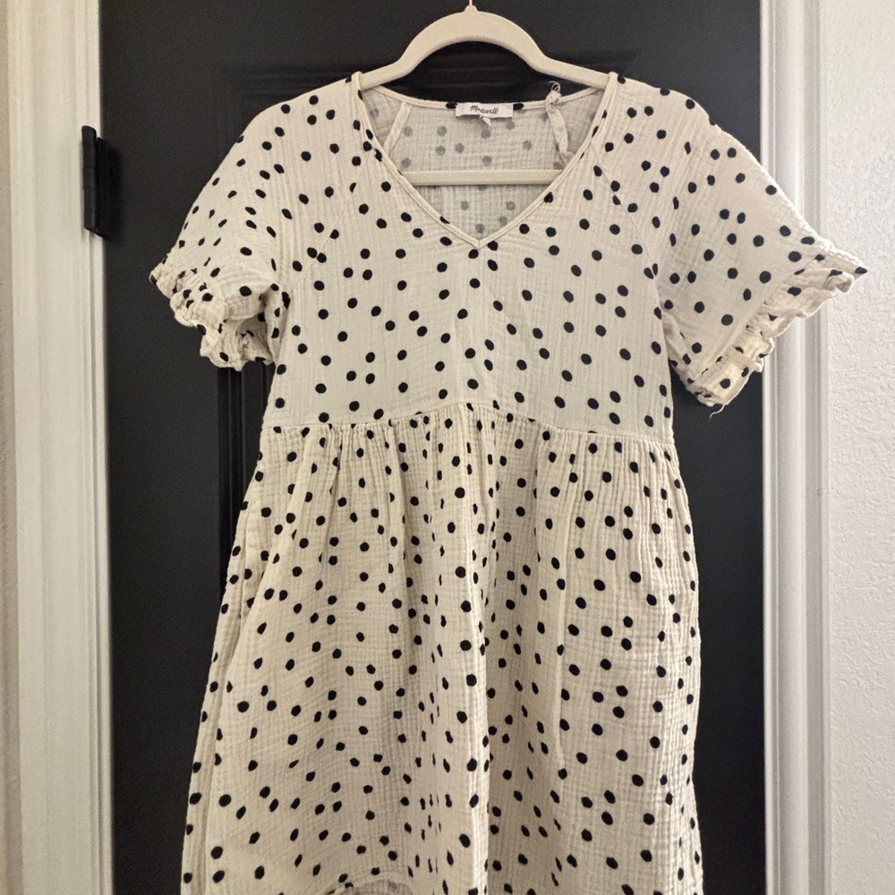 Madewell Dress - Black and Cream Polka Dot